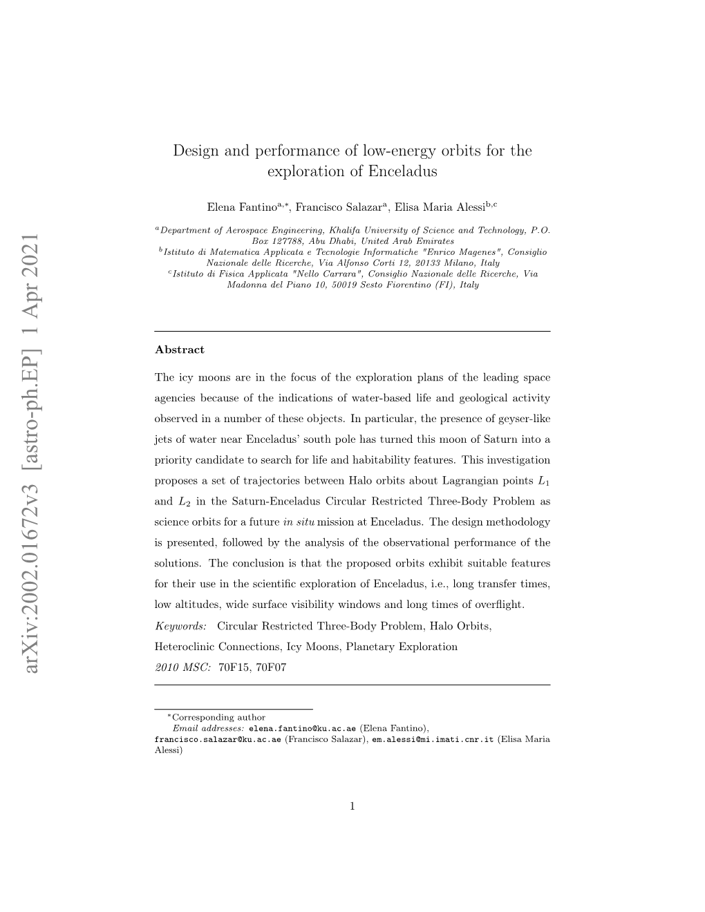 Arxiv:2002.01672V3 [Astro-Ph.EP] 1 Apr 2021