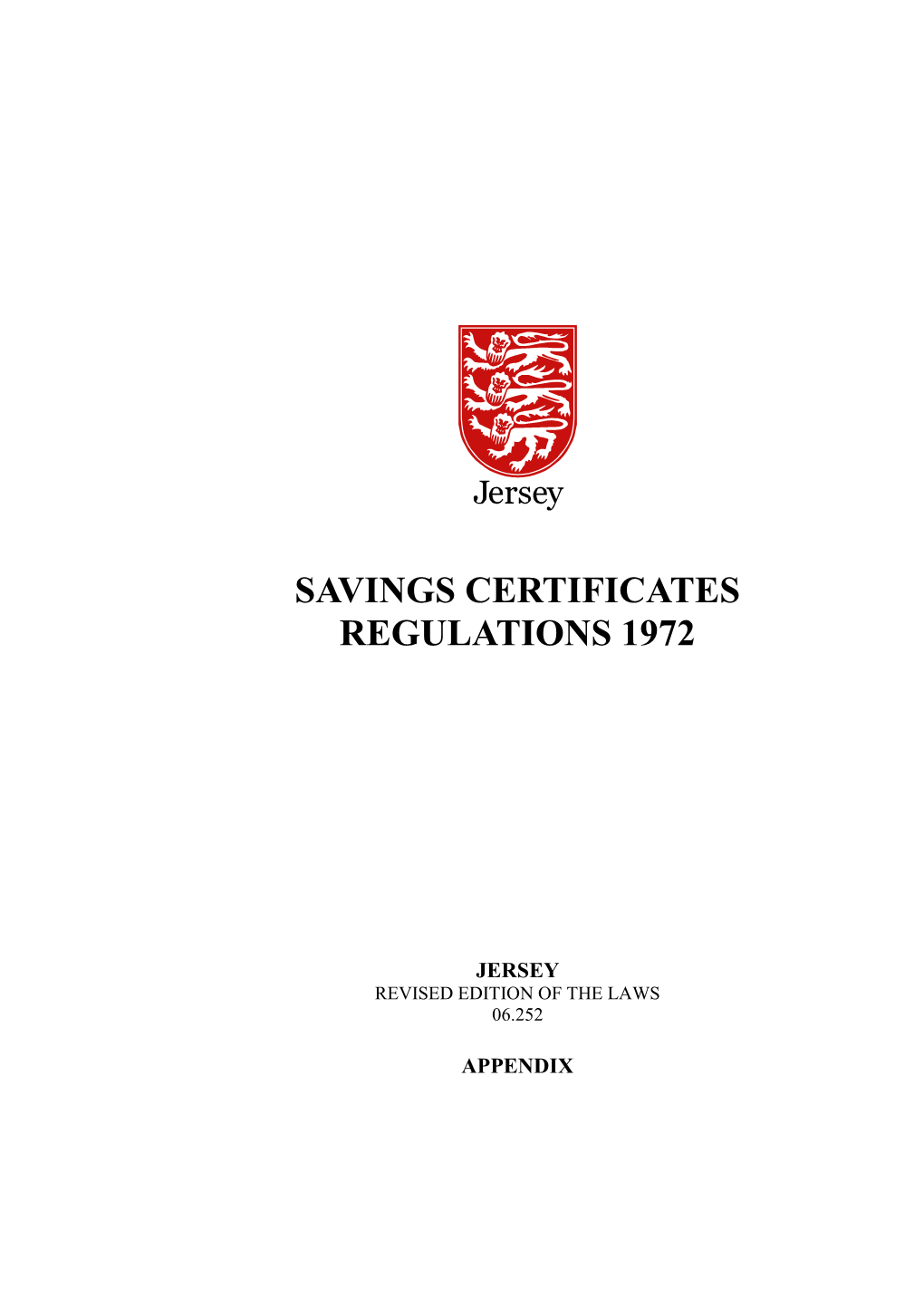 Savings Certificates Regulations 1972