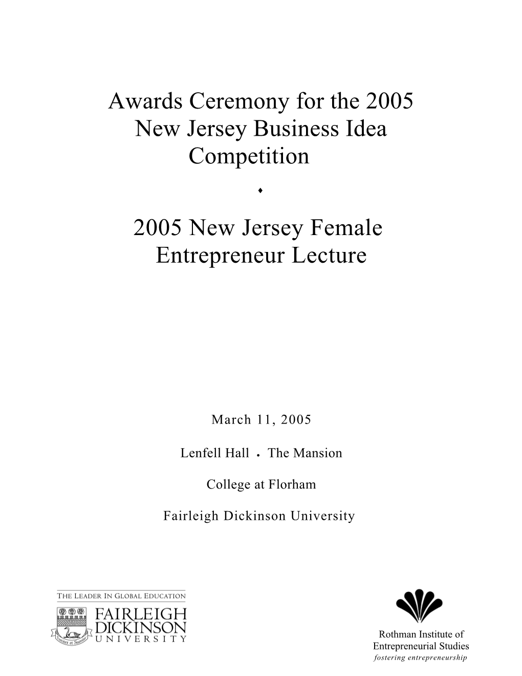 1998 New Jersey Collegiate Entrepreneur Of The Year Awards