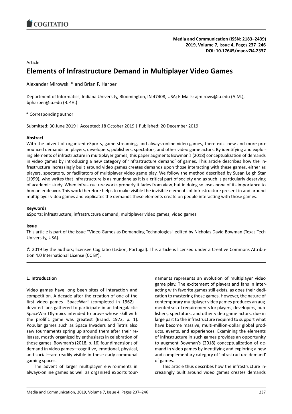 Elements of Infrastructure Demand in Multiplayer Video Games