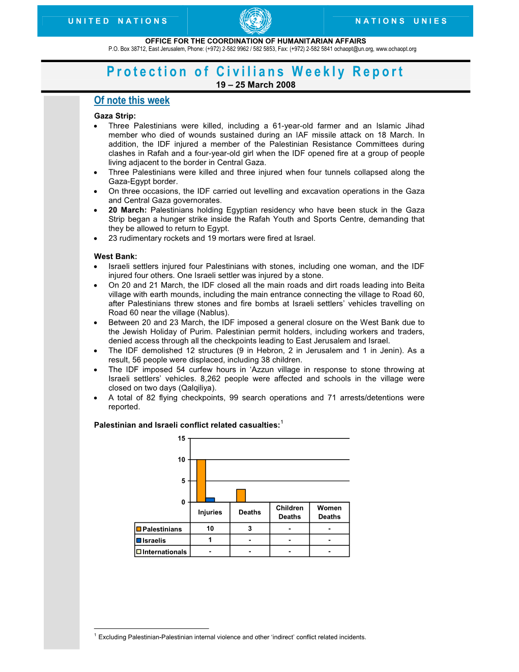 Protection of Civilians Weekly Report