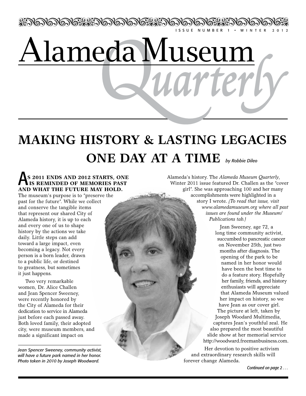 Museum Newsletter Winter 2012