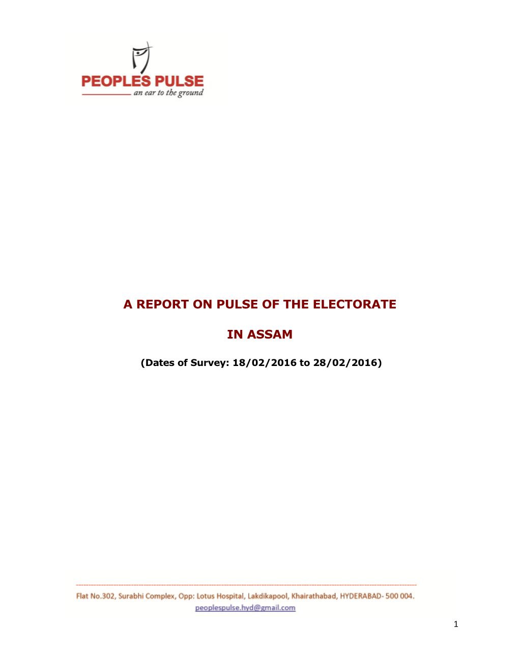 A Report on Pulse of the Electorate in Assam