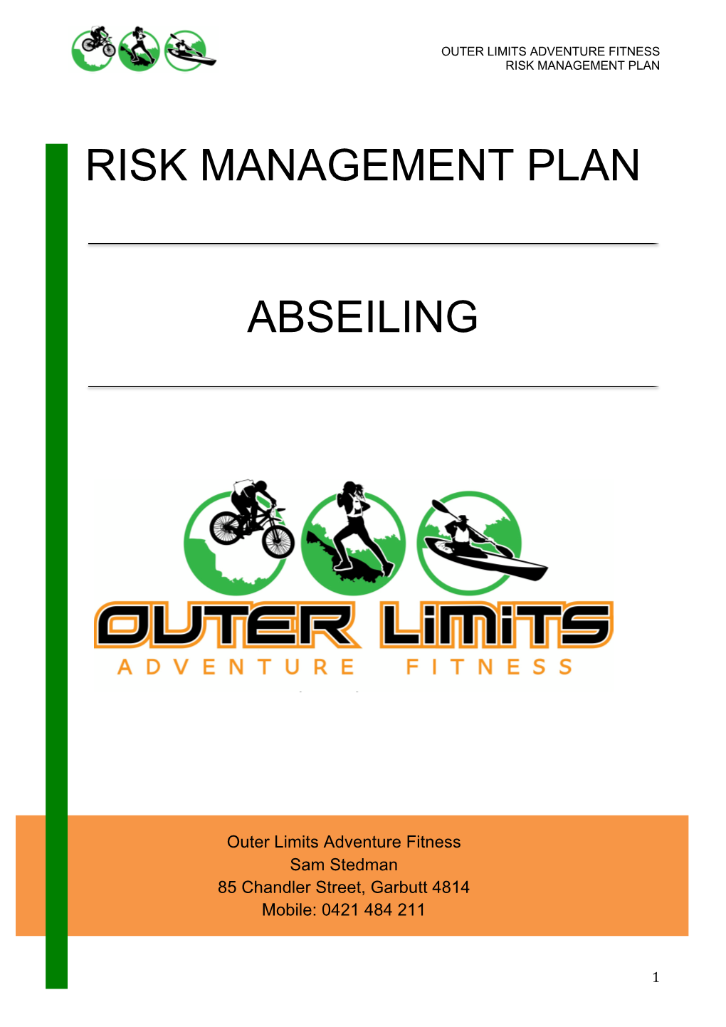 Risk Management Plan Abseiling