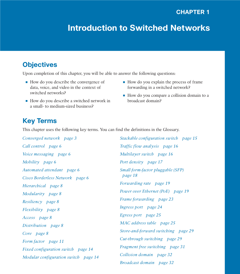 Introduction to Switched Networks