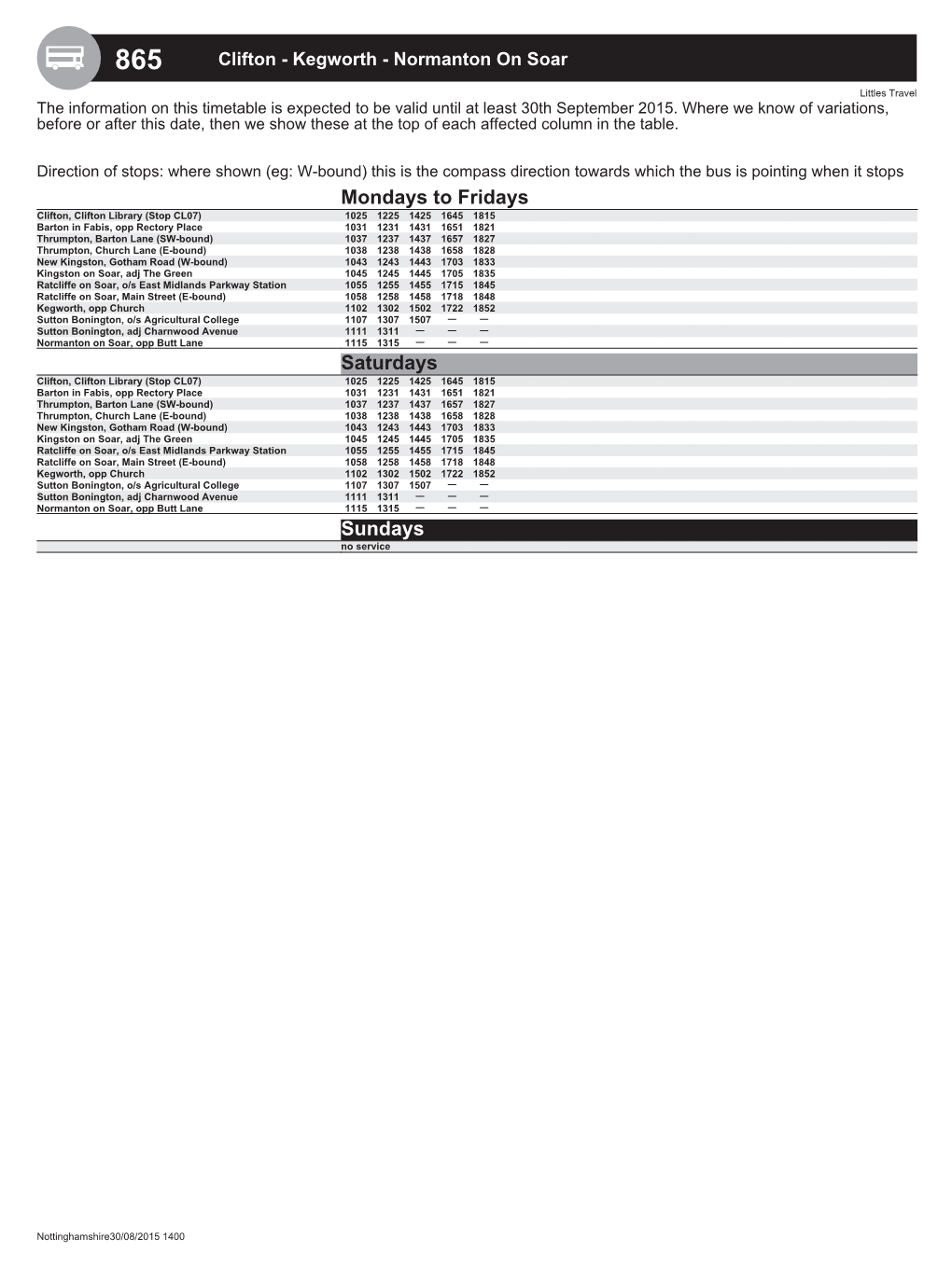 To Download the PDF Timetable