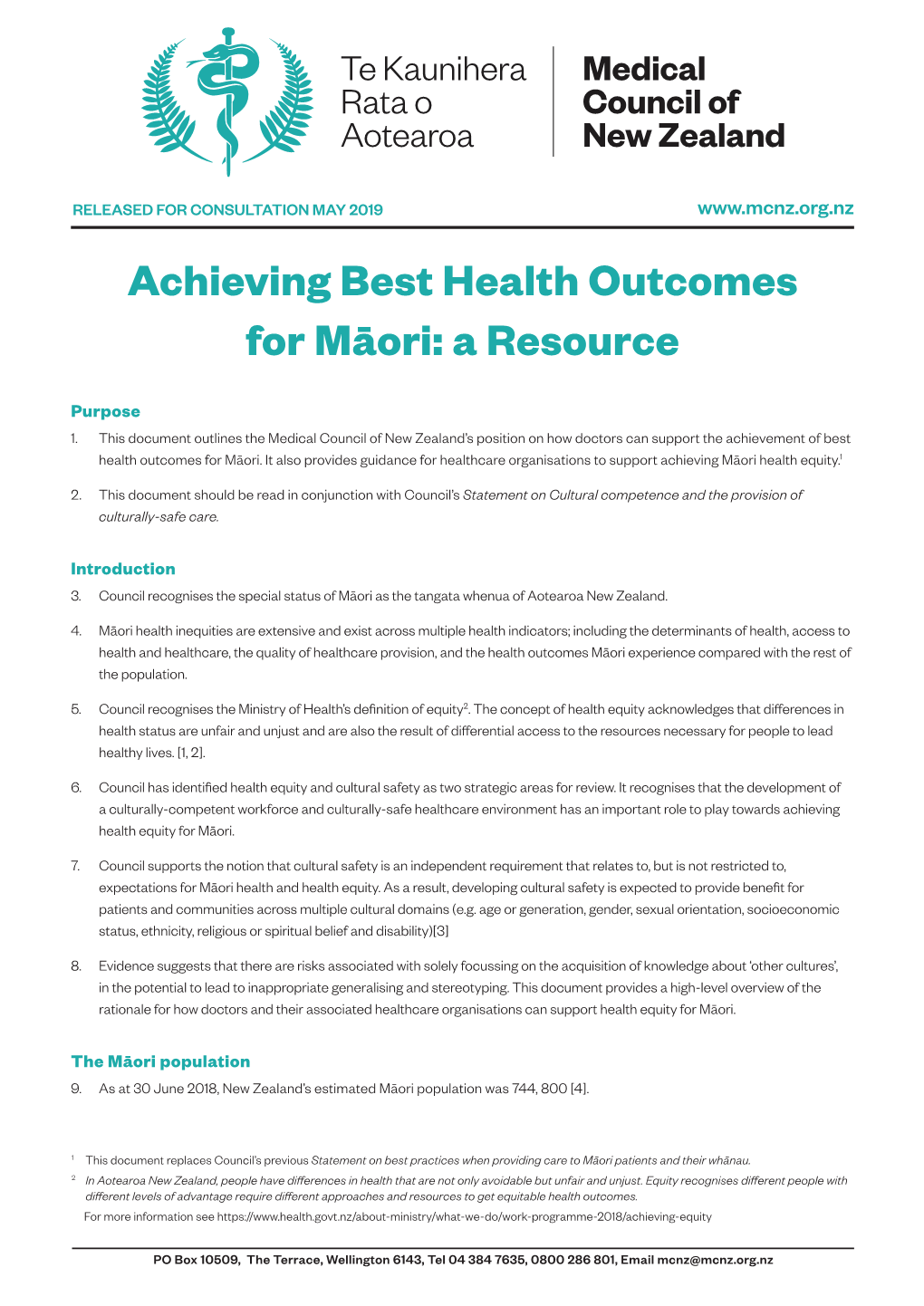 Achieving Best Health Outcomes for Māori: a Resource