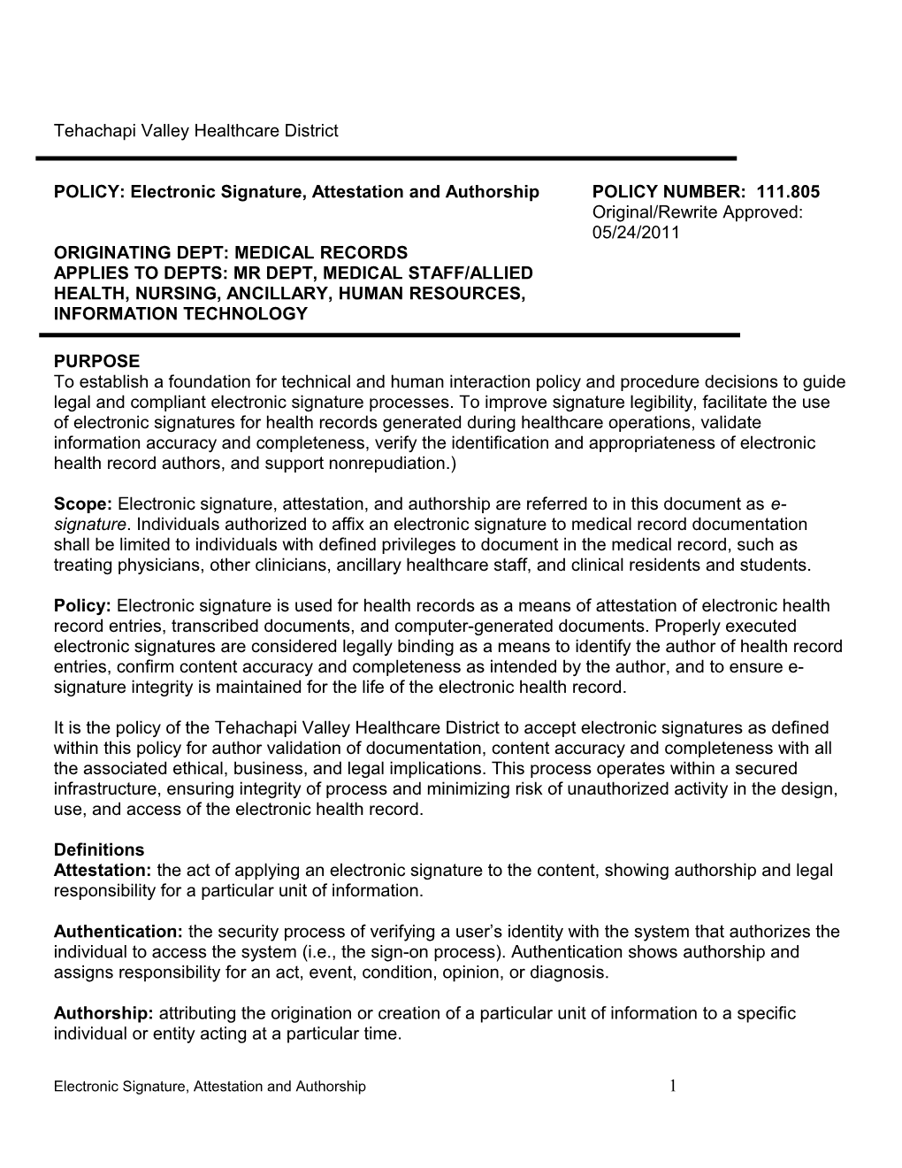 Policy and Procedure Template