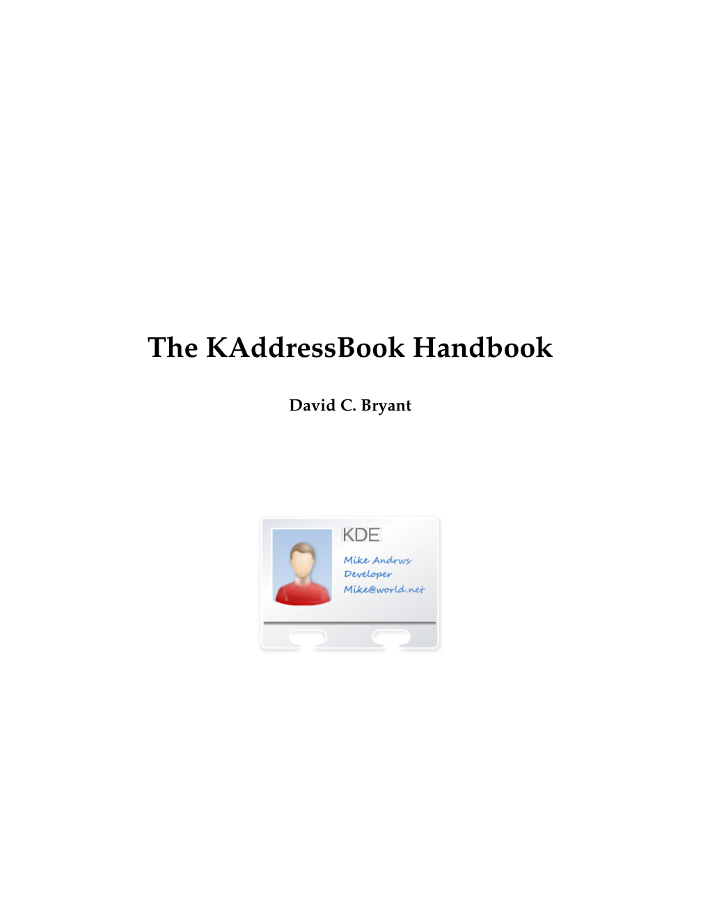 The Kaddressbook Handbook