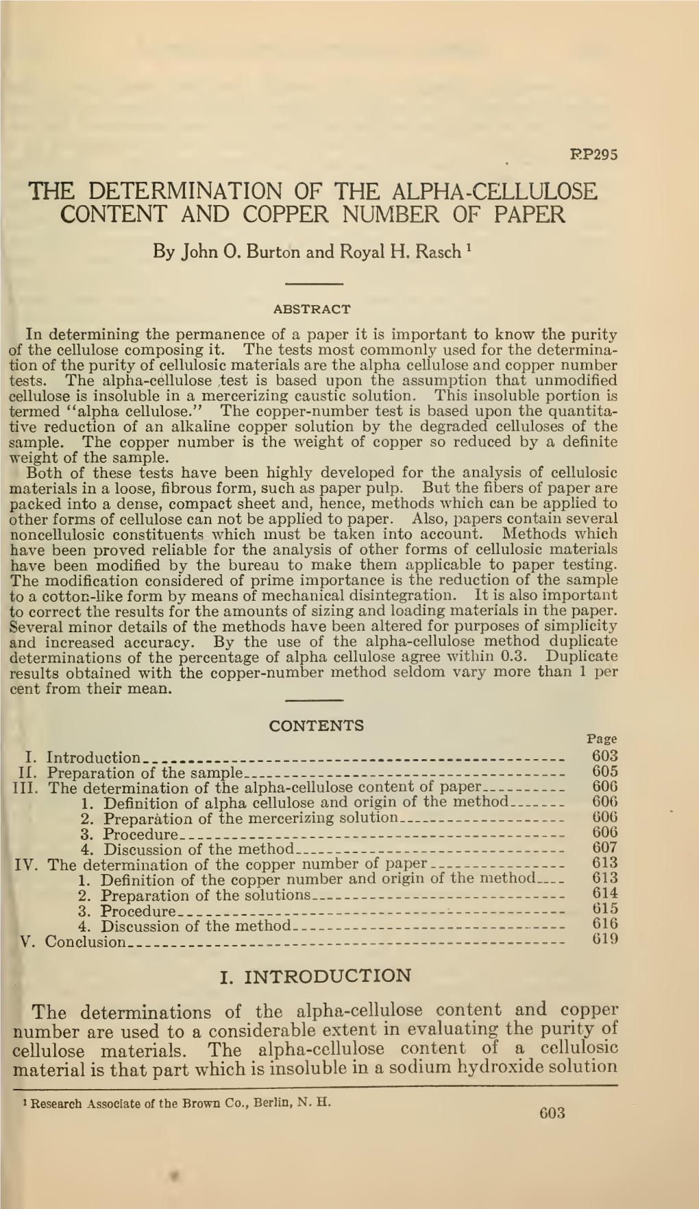 The Determination of the Alpha-Cellulose Content and Copper Number of Paper