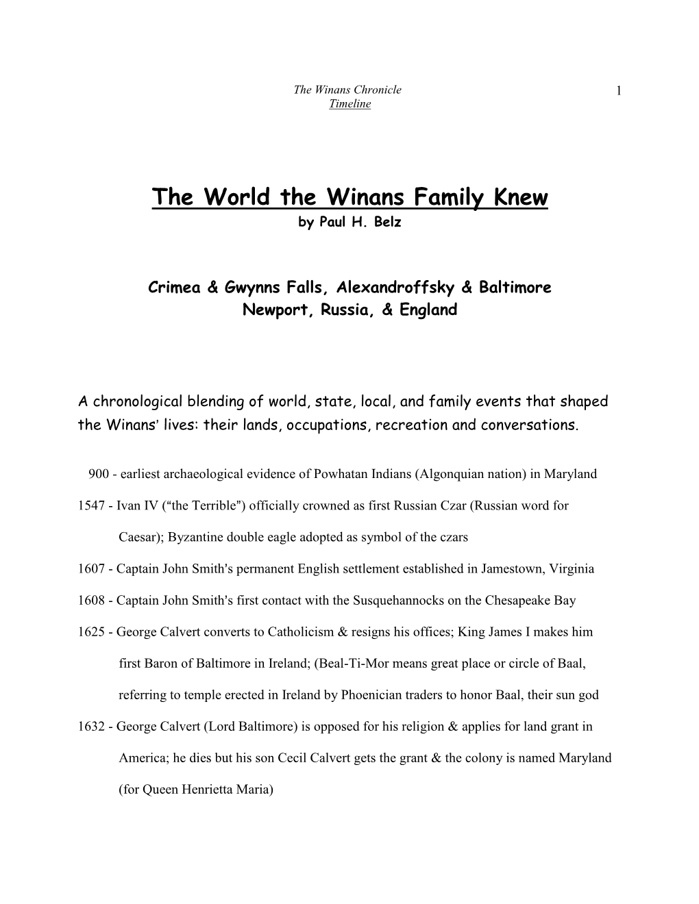 The World the Winans Family Knew by Paul H