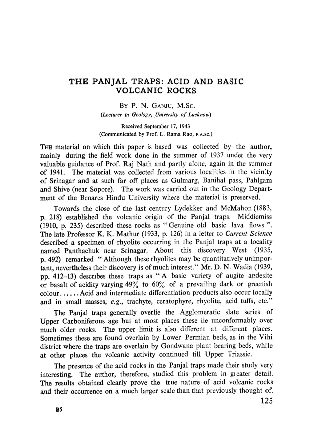 The Panjal Traps: Acid and Basic Volcanic Rocks by P