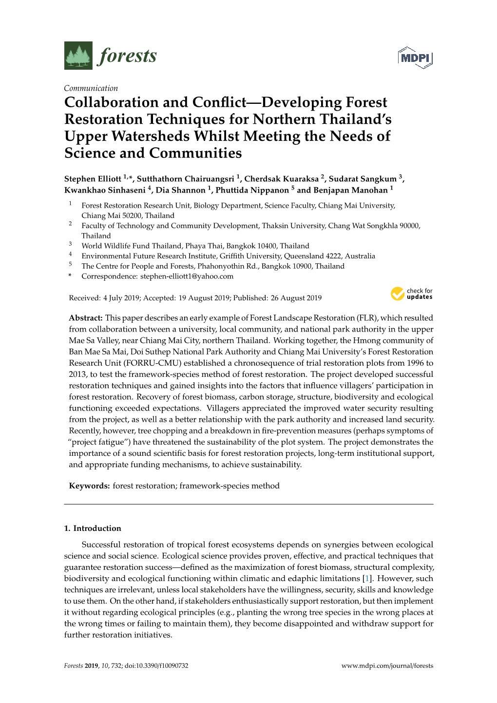 Collaboration and Conflict—Developing Forest Restoration