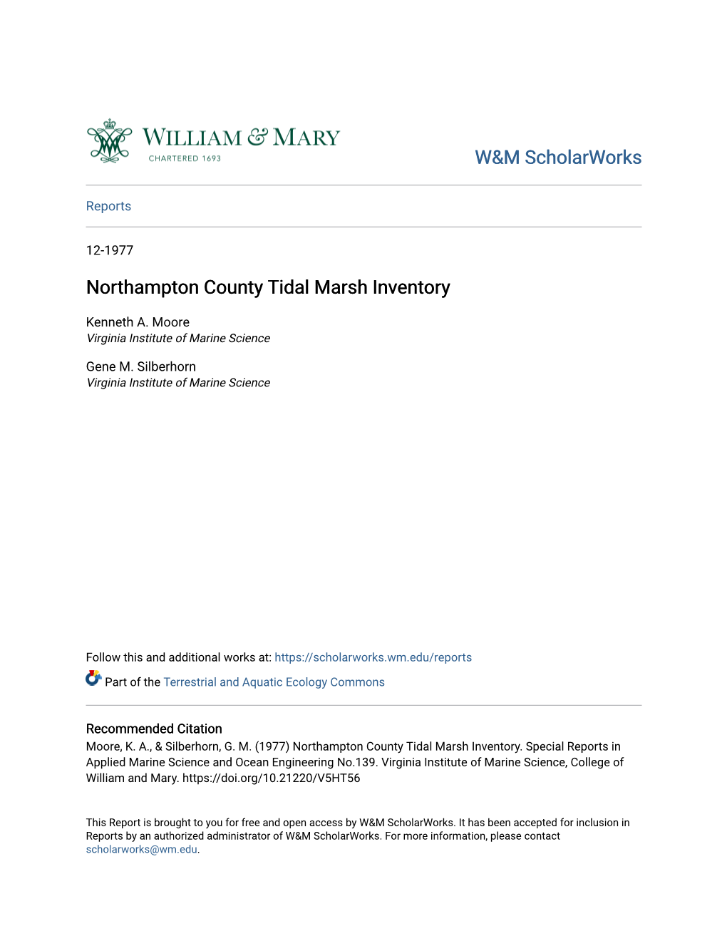 Northampton County Tidal Marsh Inventory