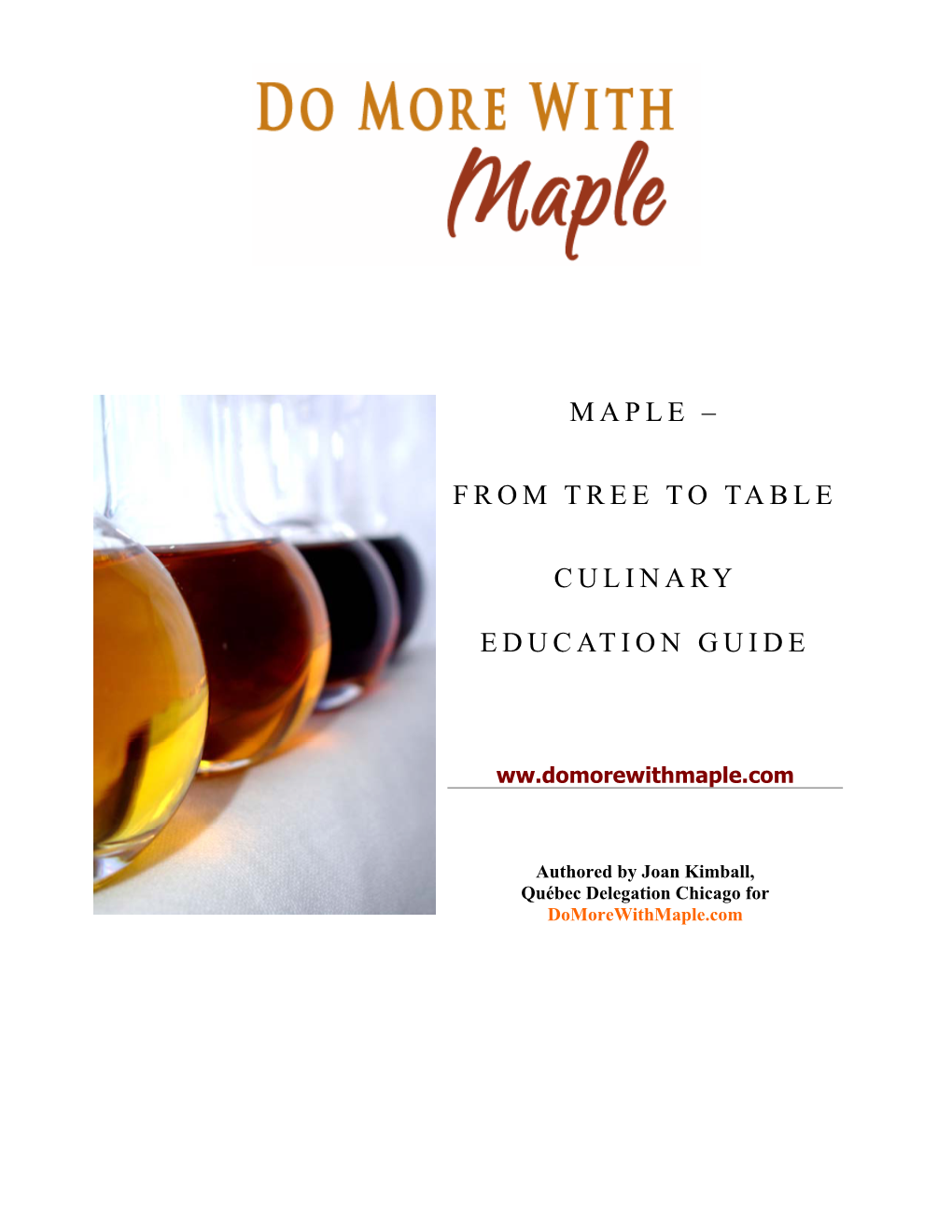 Maple – from Tree to Table Culinary Education Guide