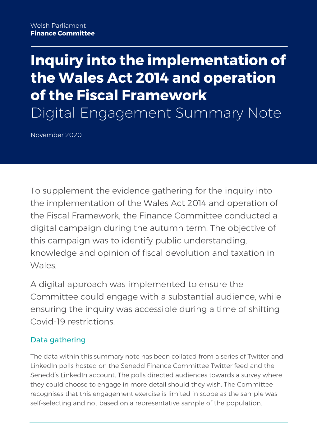 Digital Engagement Summary Note