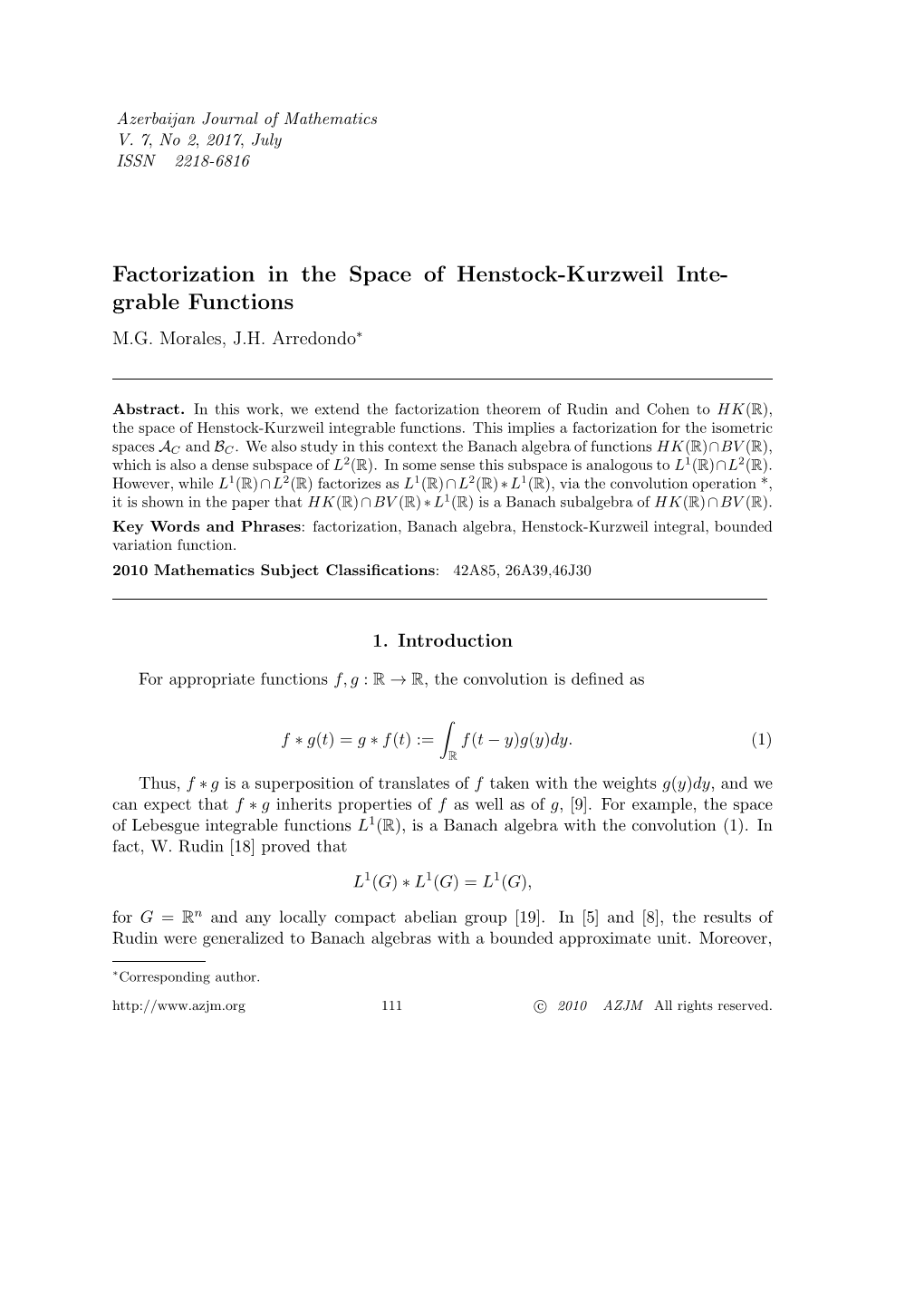 Factorization in the Space of Henstock-Kurzweil Integrable Functions