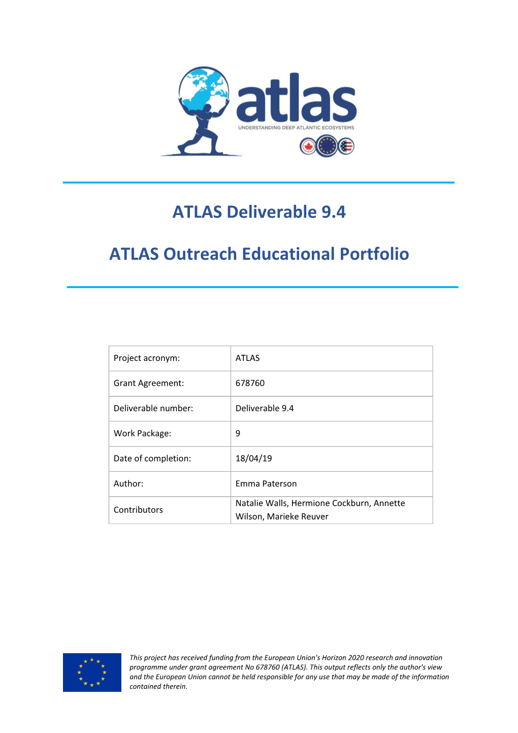 ATLAS Deliverable 9.4 ATLAS Outreach Educational