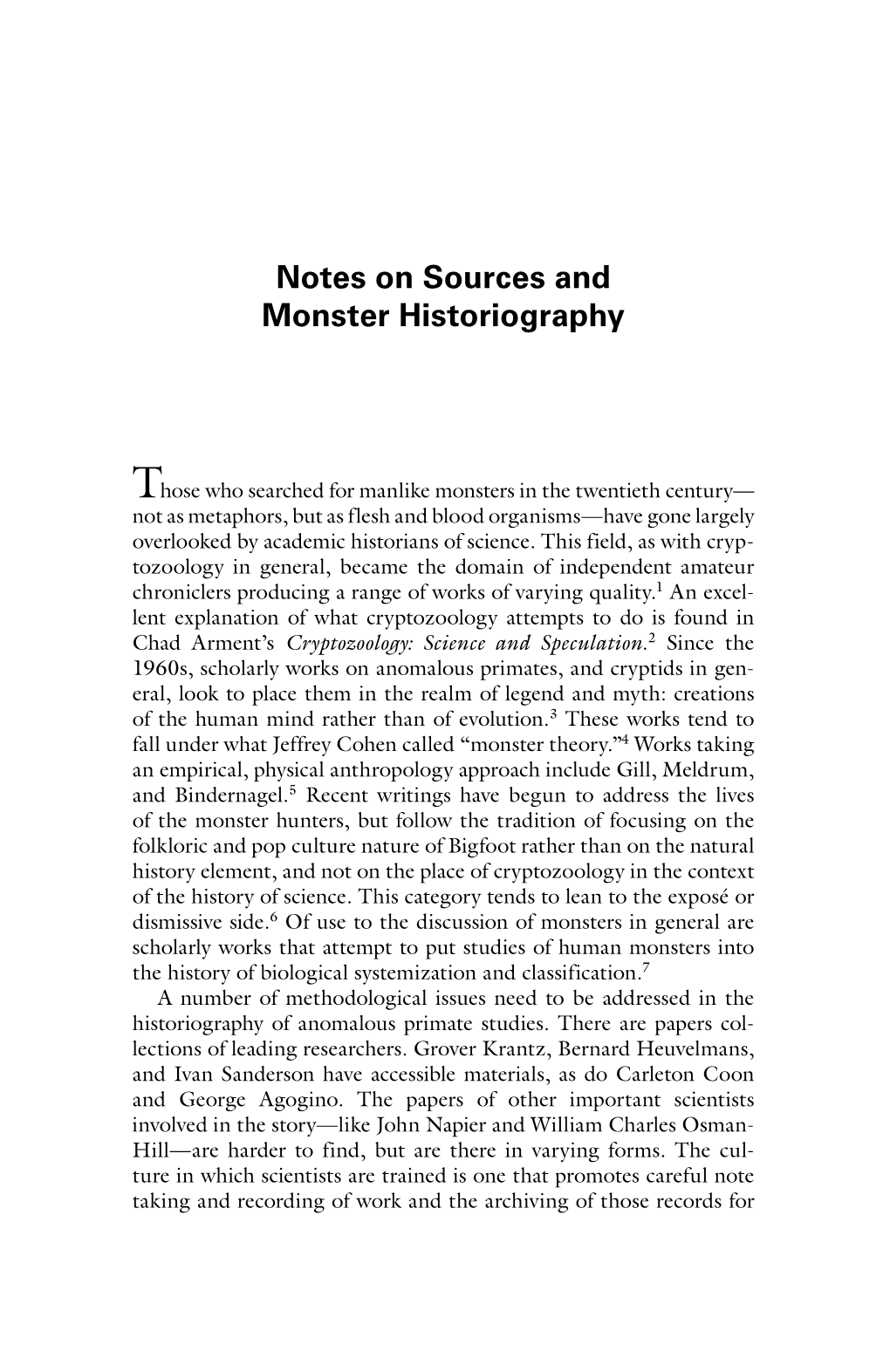 Notes on Sources and Monster Historiography