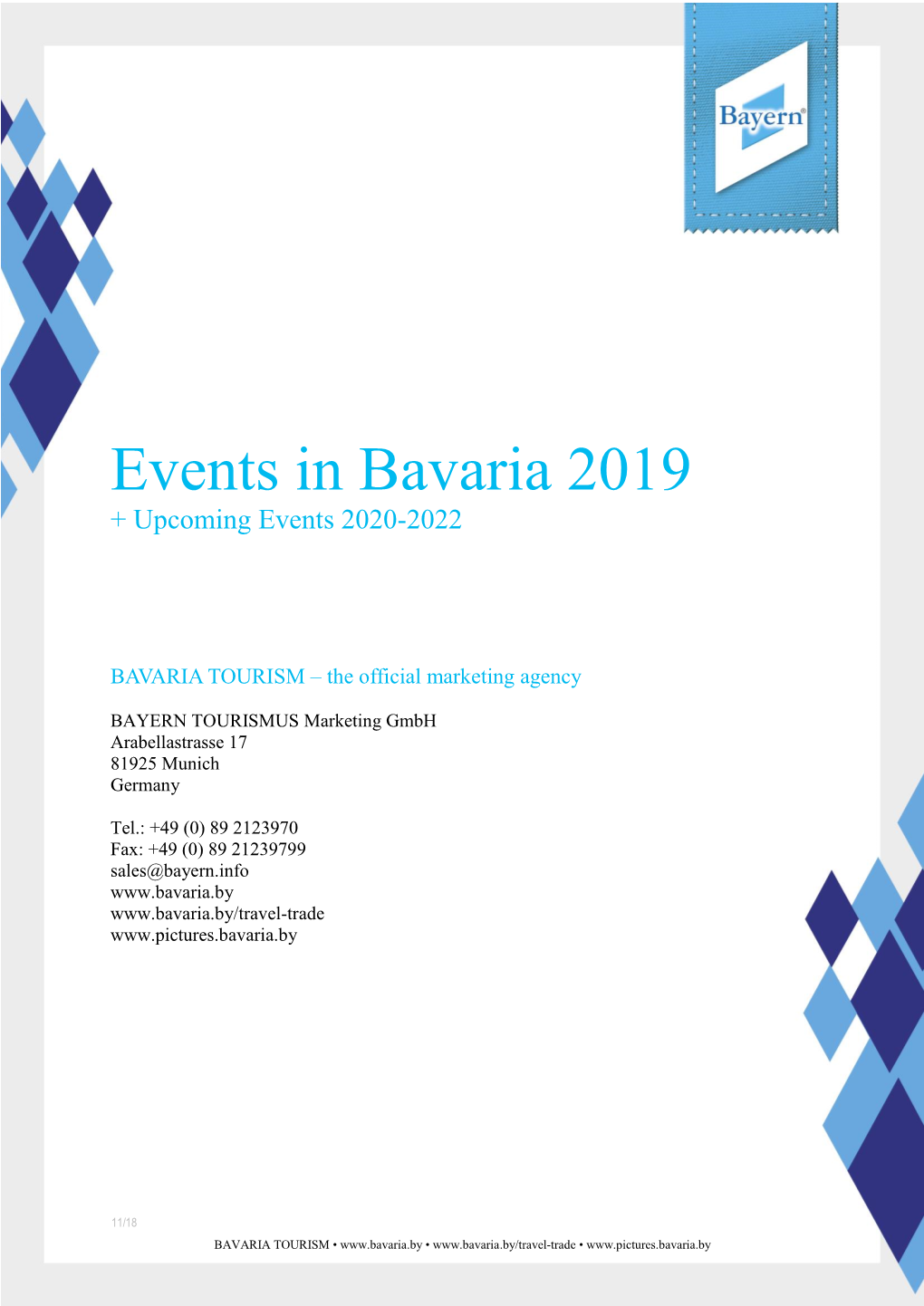 Events in Bavaria 2019 + Upcoming Events 2020-2022