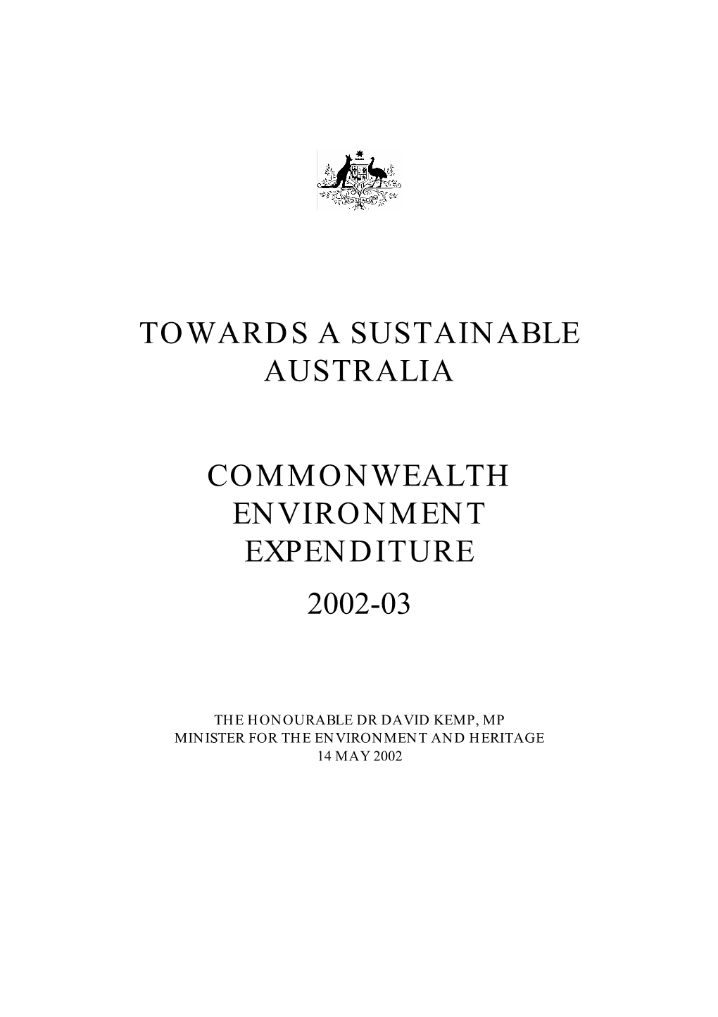 Towards a Sustainable Australia Commonwealth