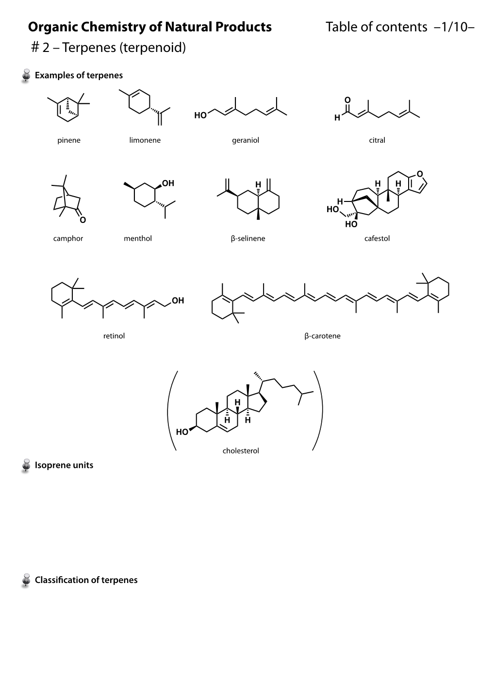 2 – Terpenes (Terpenoid) Table of Contents –1/10