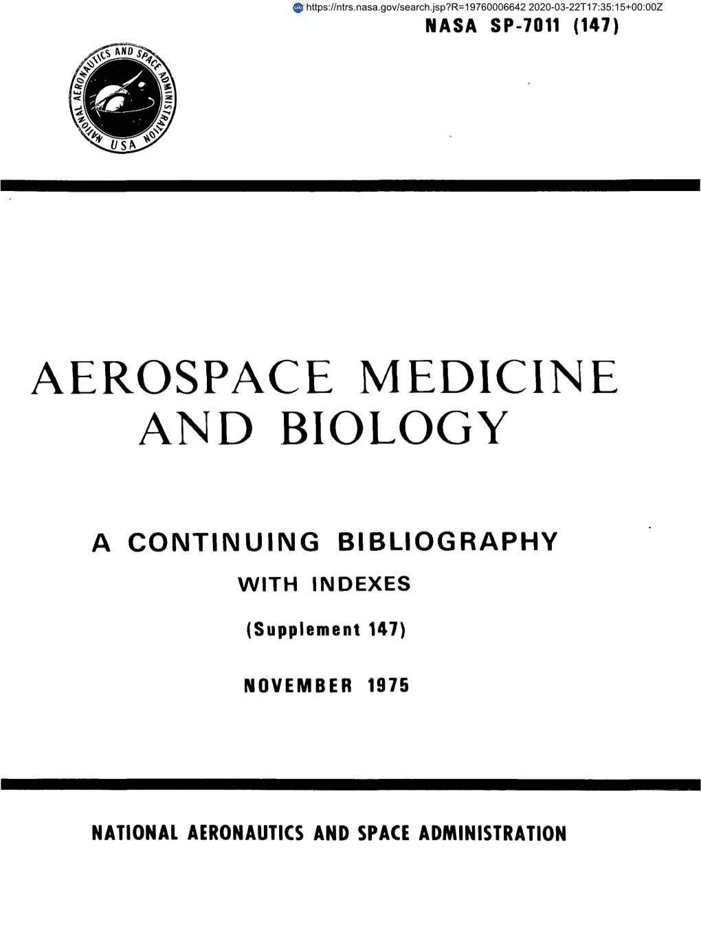 Aerospace Medicine and Biology