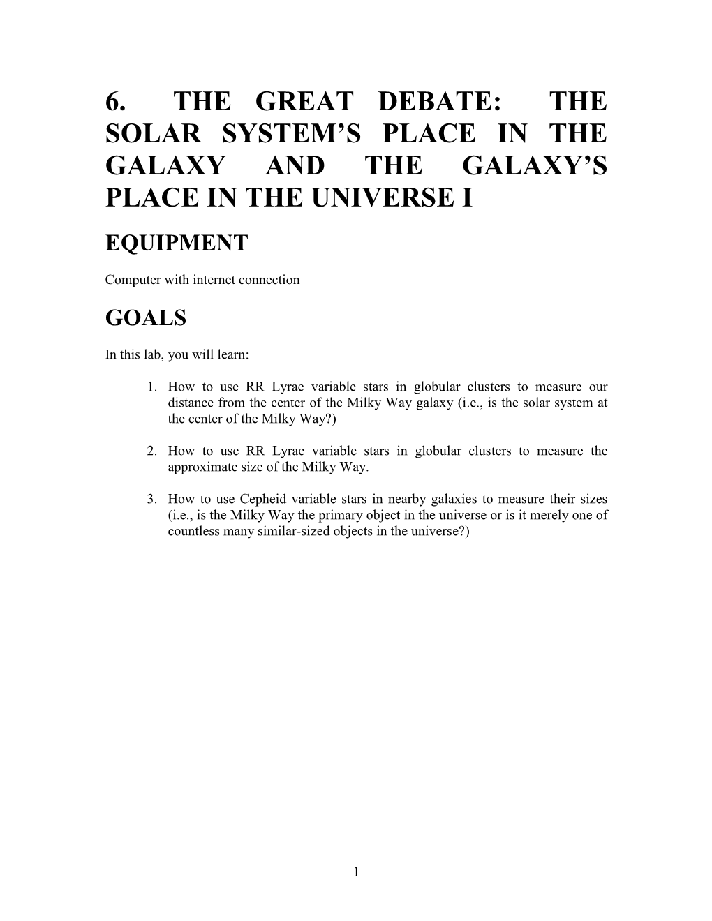 6. the Great Debate: the Solar System's Place in the Galaxy