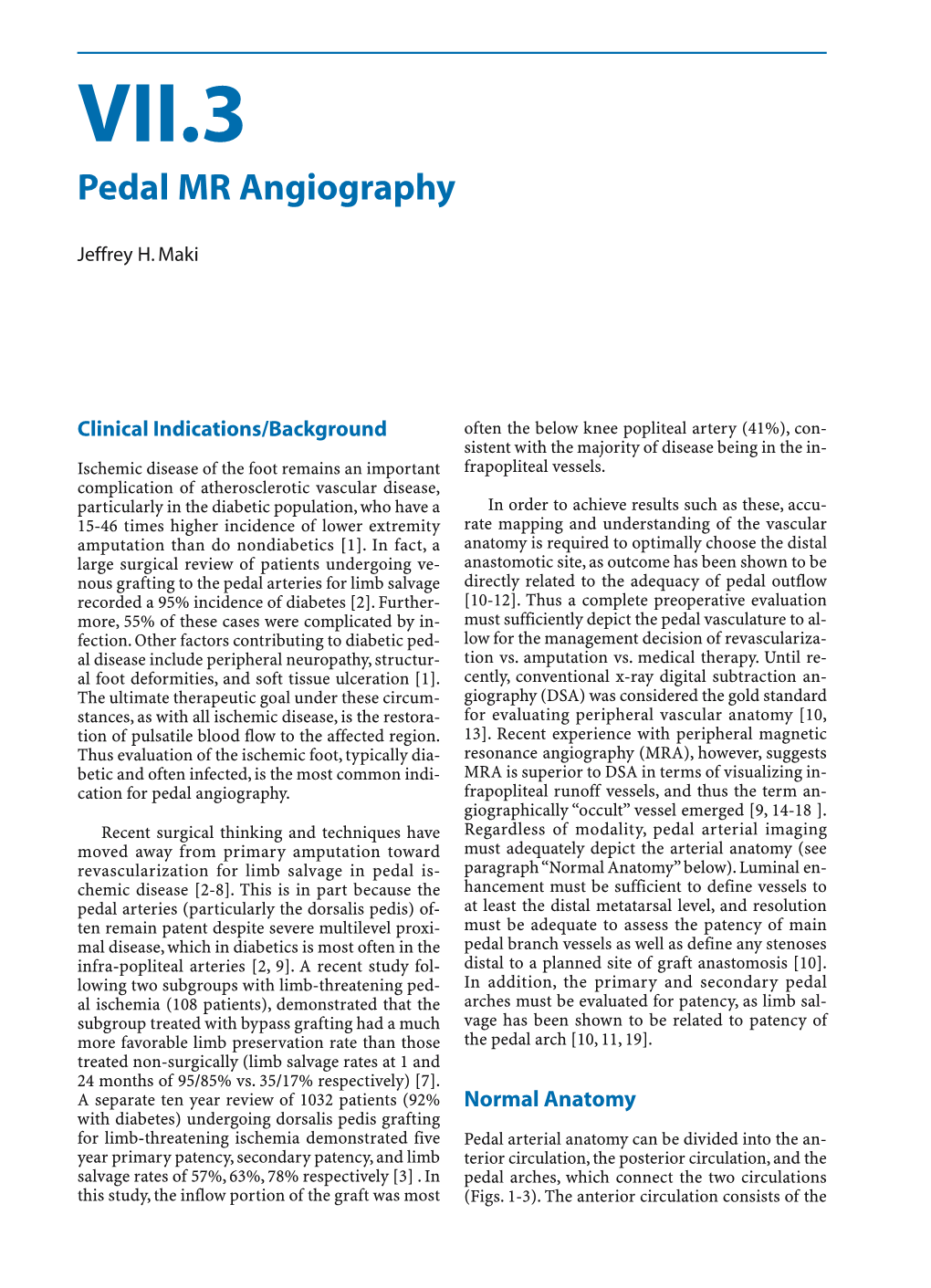 Pedal MR Angiography