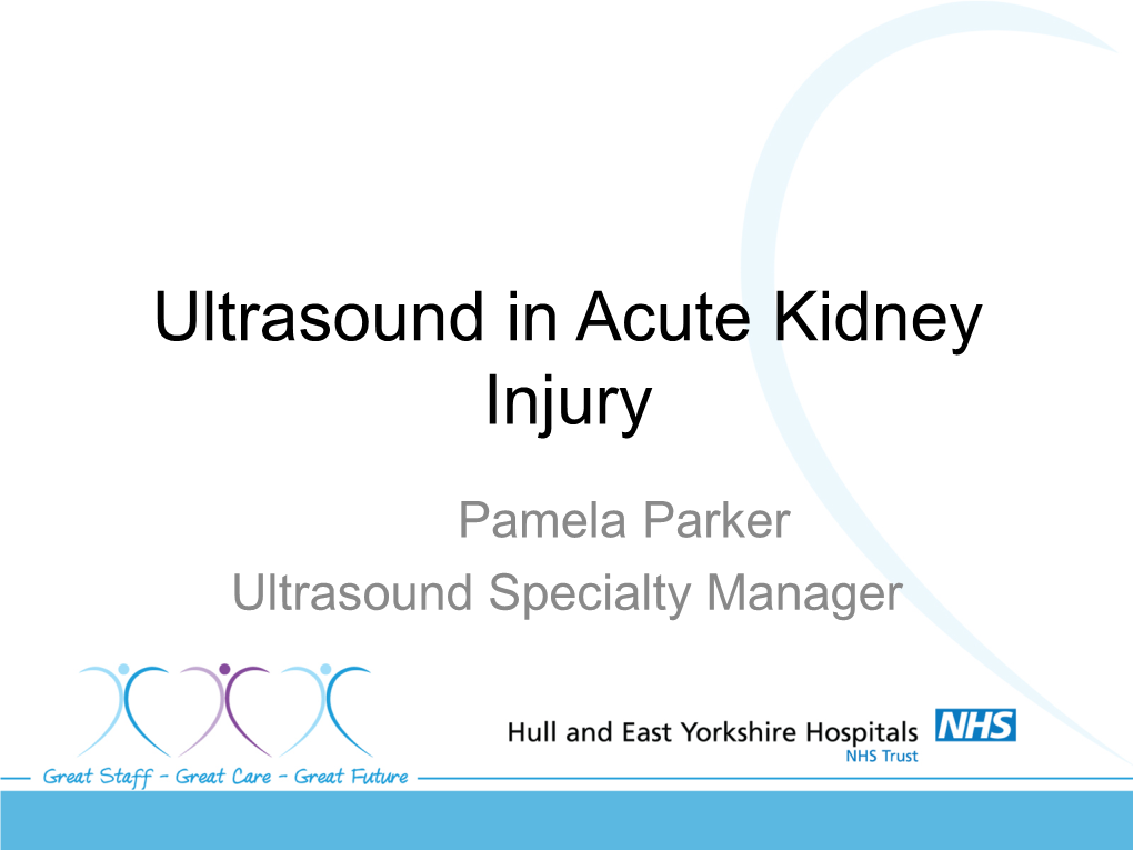 Ultrasound in Acute Kidney Injury