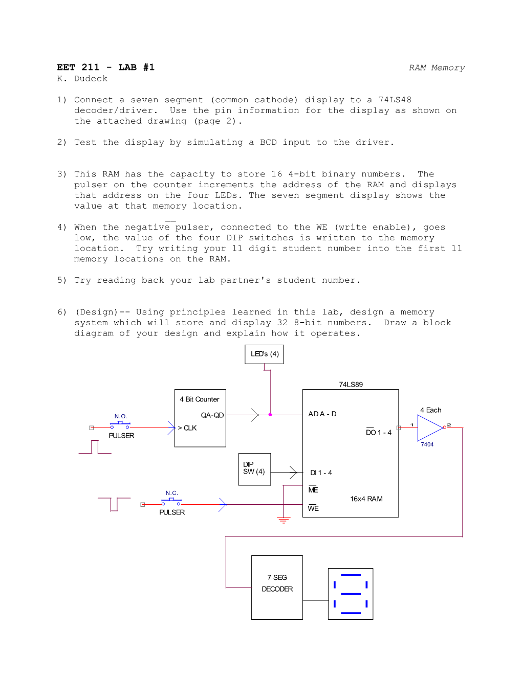 EET 211 - LAB #3 Introduction to the SDK-85 Micro-Computer