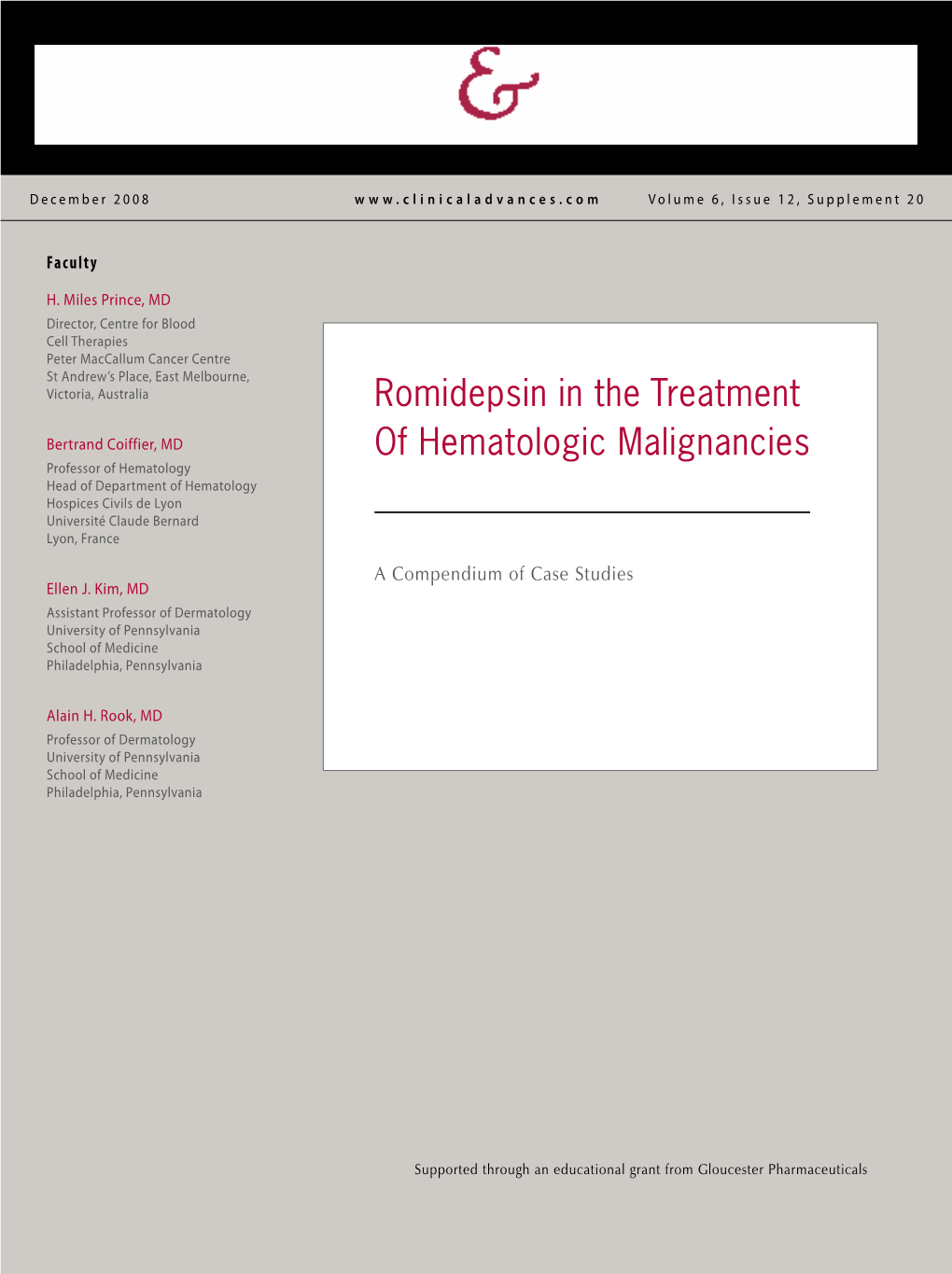 Romidepsin in the Treatment of Hematologic Malignancies