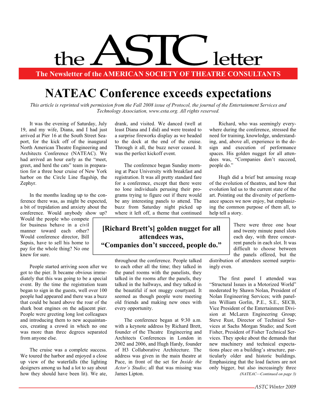 The ASTC Letter – Winter 2009