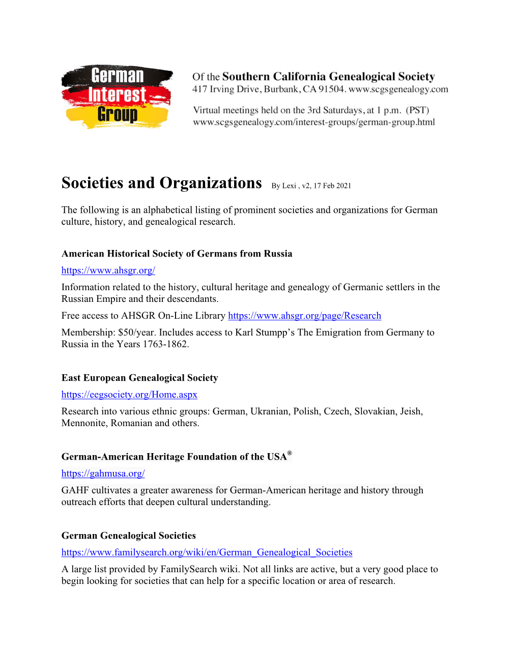 Societies and Organizations by Lexi , V2, 17 Feb 2021