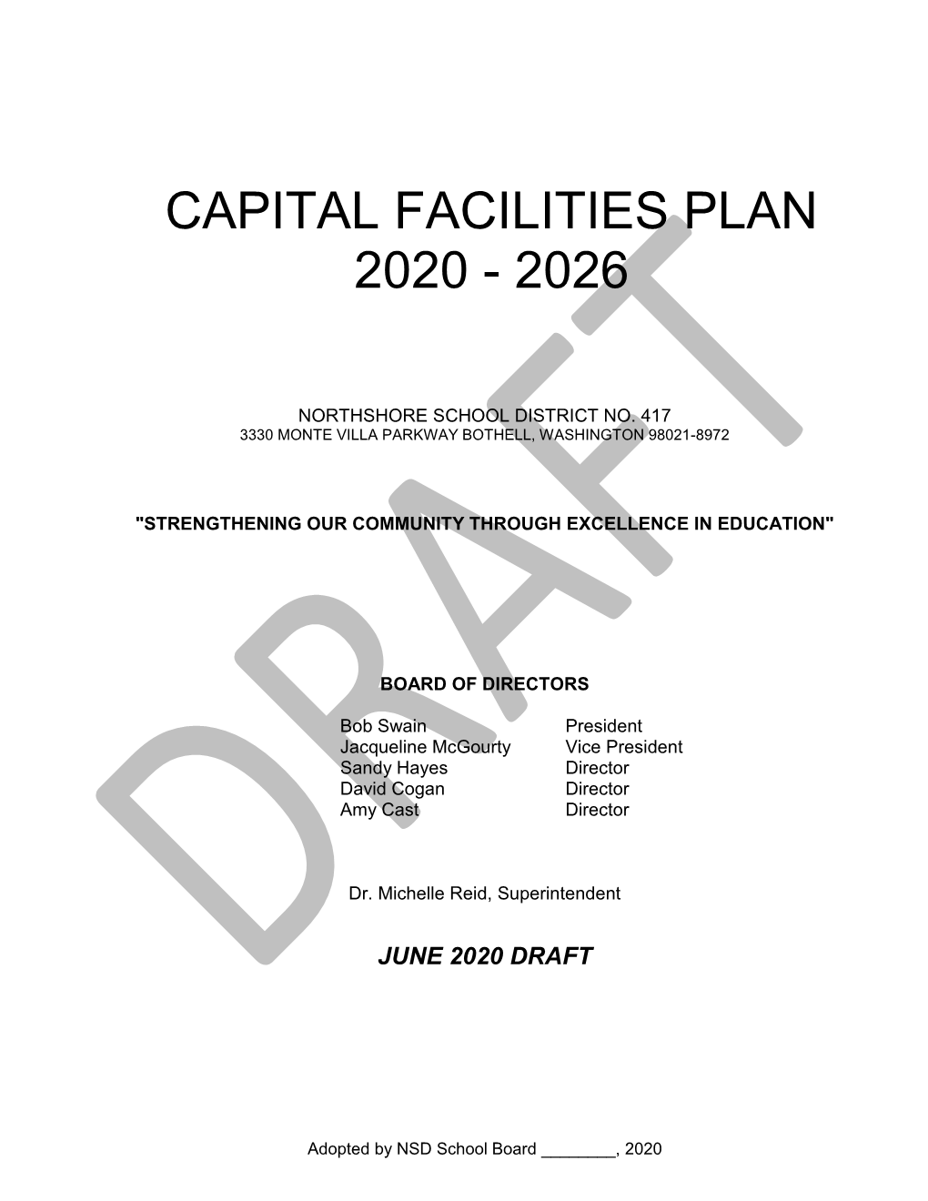 Capital Facilities Plan 2020 - 2026