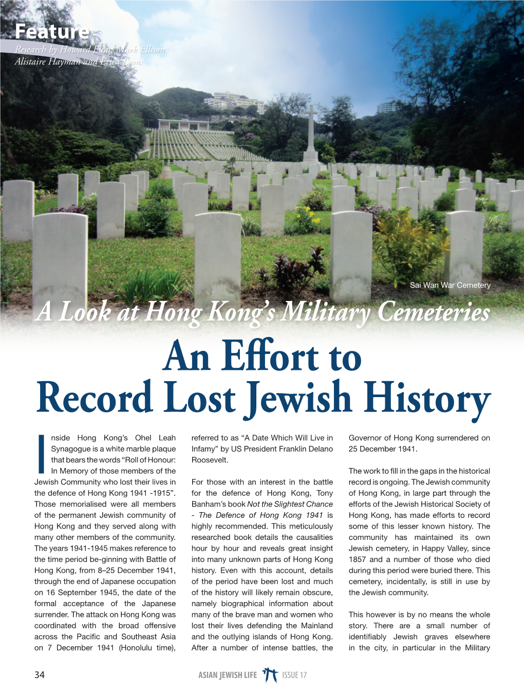 An Effort to Record Lost Jewish History a Look at Hong Kong's Military Cemeteries