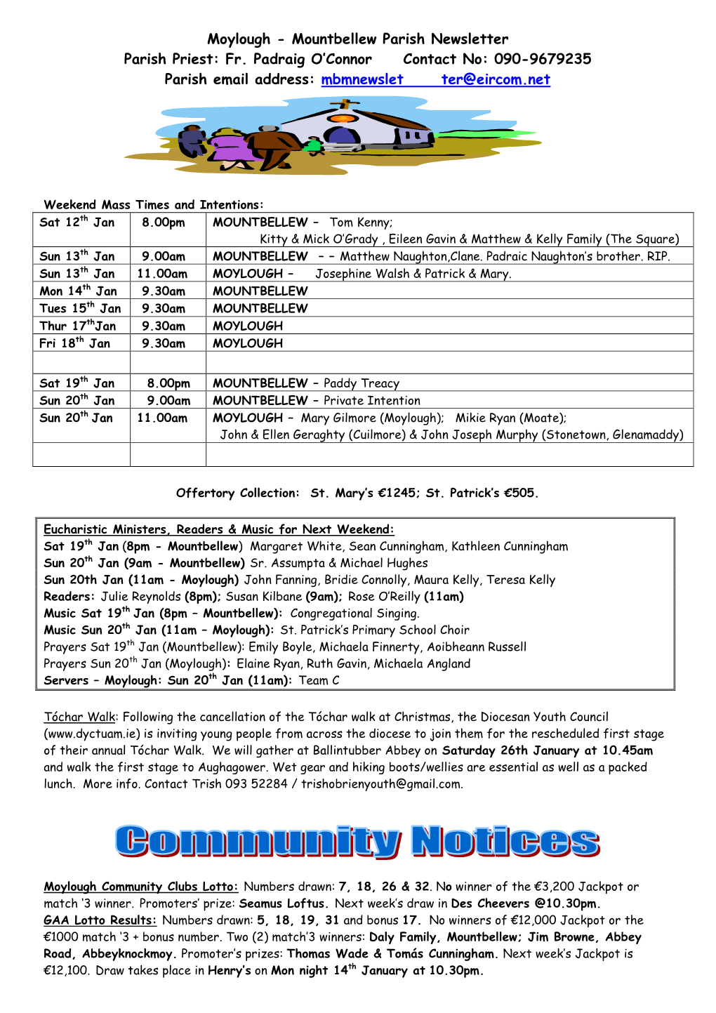 Mountbellew Parish Newsletter Parish Priest: Fr