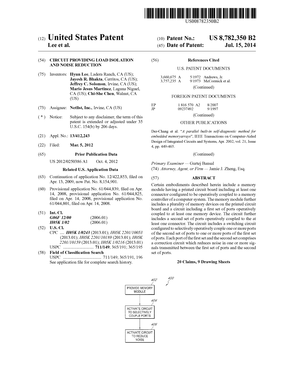 (12) United States Patent (10) Patent No.: US 8,782,350 B2 Lee Et Al