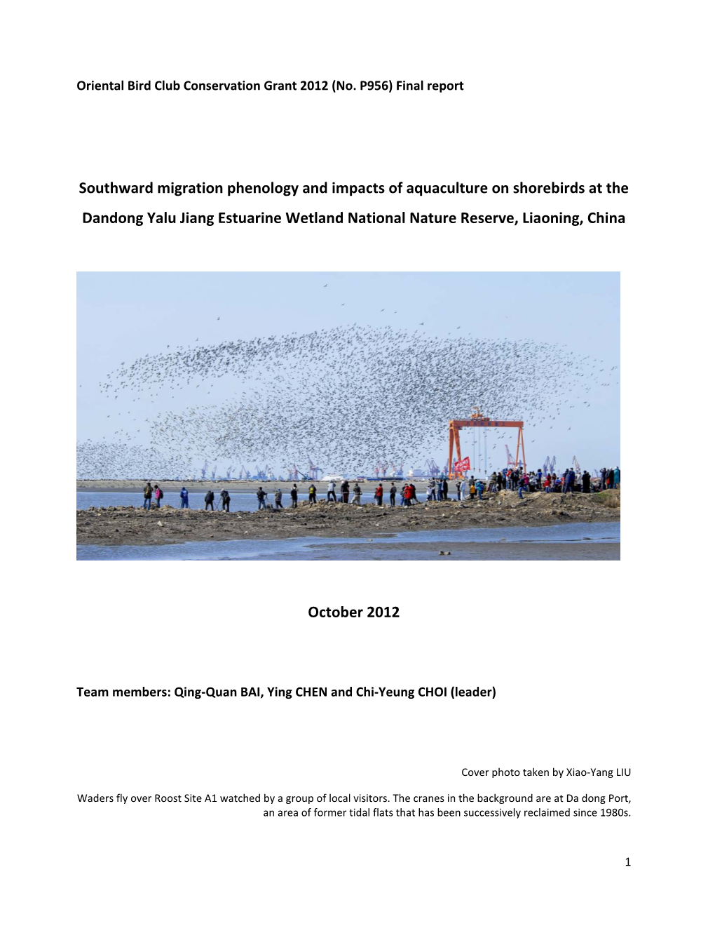 Southward Migration Phenology and Impacts of Aquaculture on Shorebirds at the Dandong Yalu Jiang Estuarine Wetland National Nature Reserve, Liaoning, China