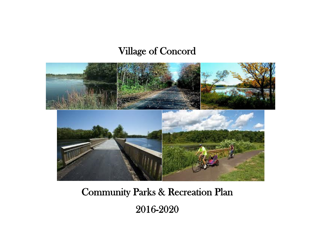Village of Concord Community Parks & Recreation Plan 2016-2020