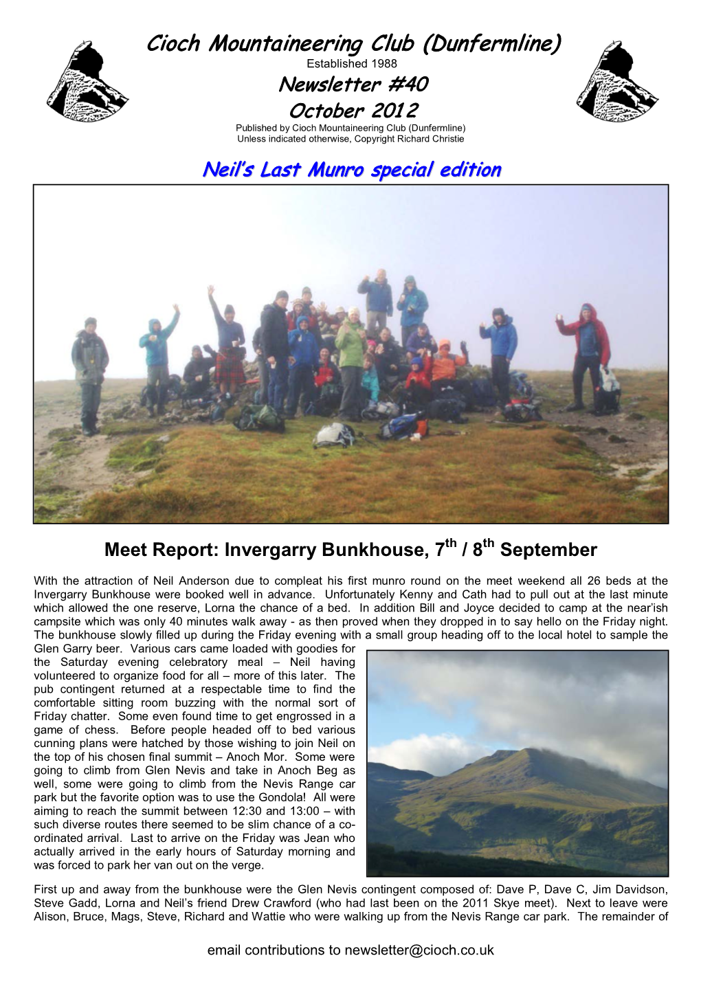 Cioch Mountaineering Club, Dunfermline