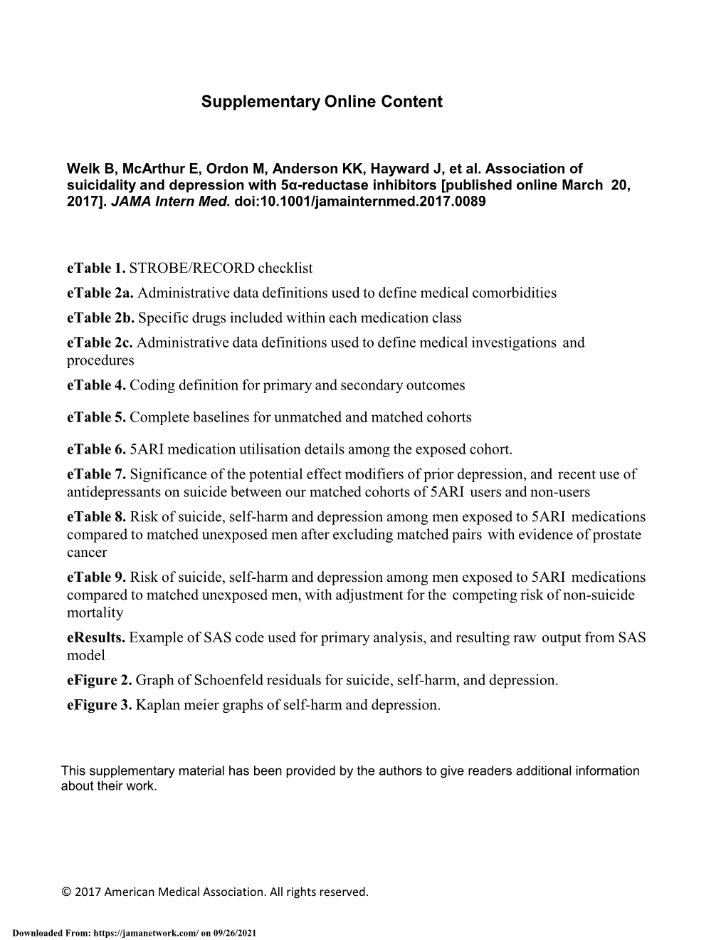 Association of Suicidality and Depression with 5Α-Reductase Inhibitors [Published Online March 20, 2017]