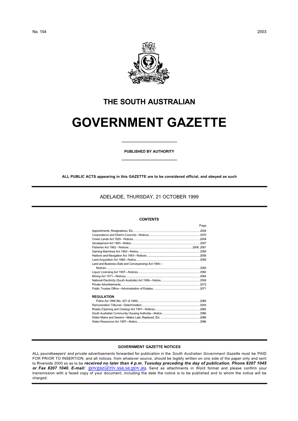 Government Gazette