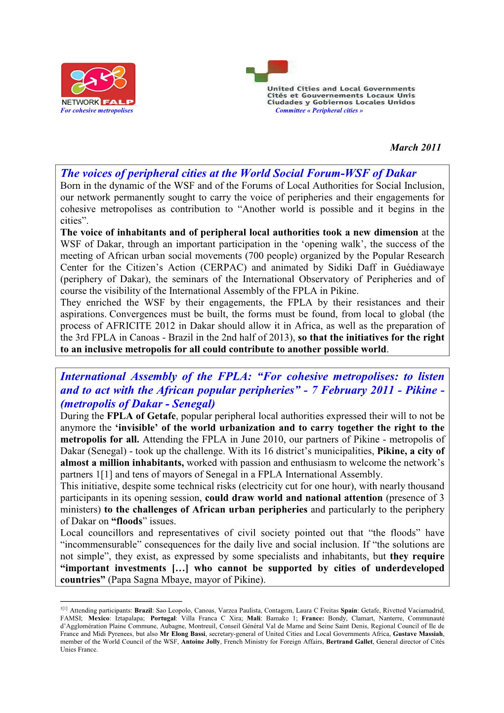 ENG Newsletter Falp March 2011