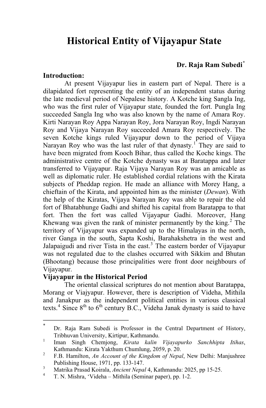 Historical Entity of Vijayapur State