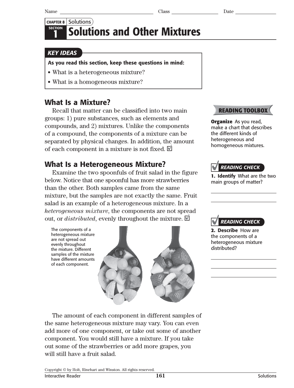 1 Solutions and Other Mixtures