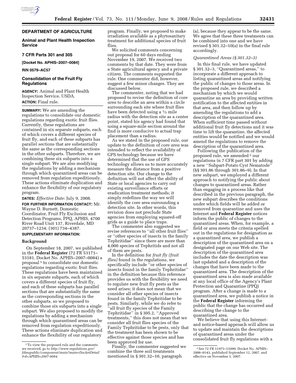 Federal Register/Vol. 73, No. 111/Monday, June 9, 2008/Rules