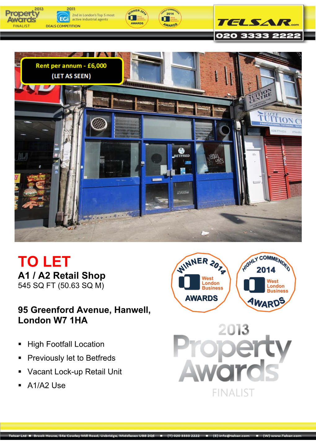 95 Greenford Avenue, Hanwell, London W7 1HA