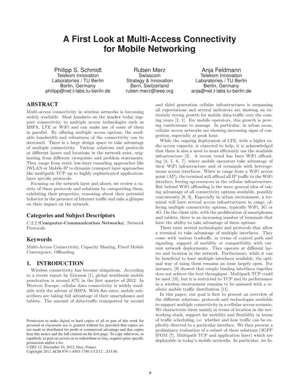 A First Look at Multi-Access Connectivity for Mobile Networking