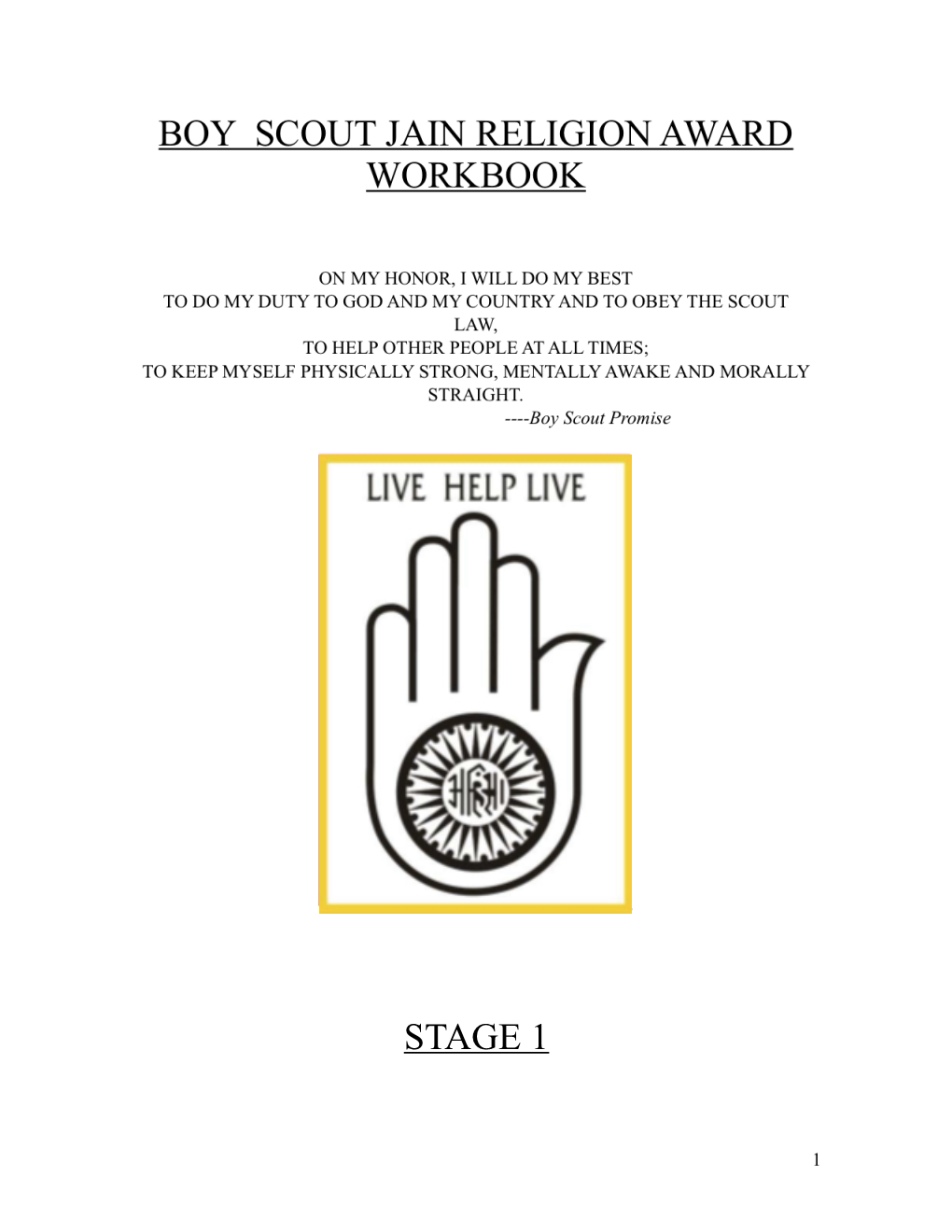 Jain Award Cubscout Workbook Draft